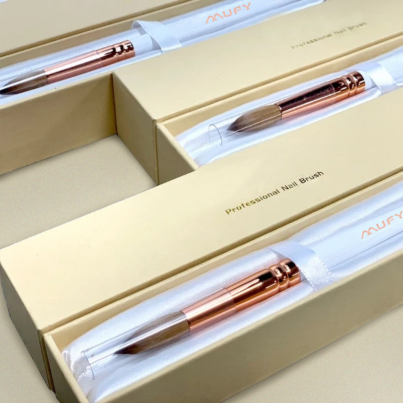 Best Quality Oem Private Label White Wood Handle Acrylic Brush Wholesale Kolinsky Sable Nail Art Brush Amazon
