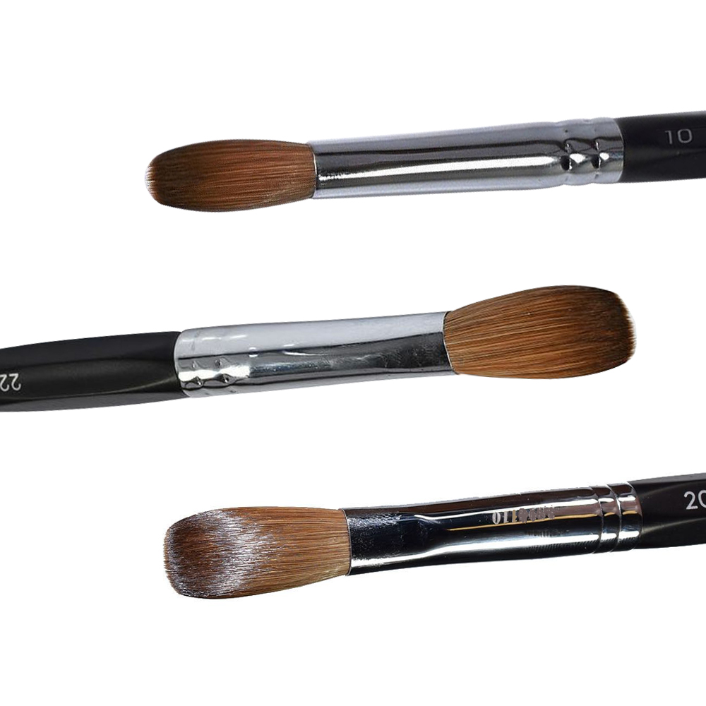 Wholesale Oval Nail Art Brush Manufacturer Custom Logo 100% Pure Kolinsky Sable Acrylic Nail Brushes 8 10 12 14 16