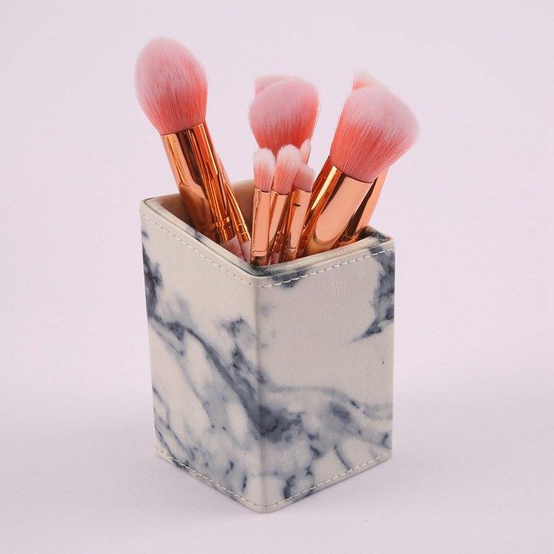 High Quality 10pcs Marble Makeup Brushes Face Makeup Brush Set With Brush Holder