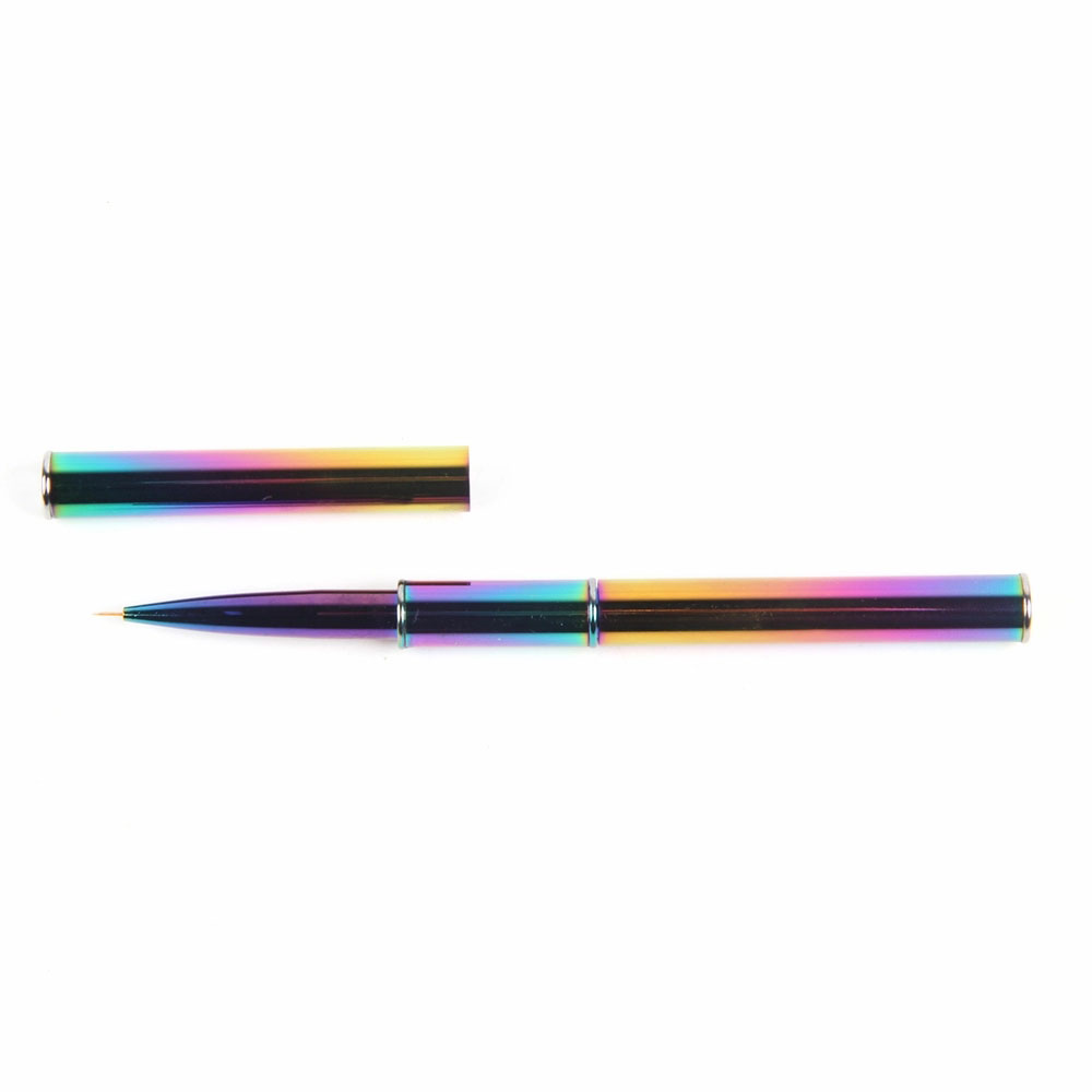 Custom Hot Sale Metal Handle Nail Art Brush Rainbow Painting Gel Brush Liner Nail Brush