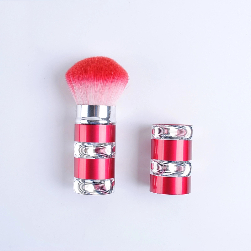 Wood handle fashion face beautify tool retractable short single makeup brush