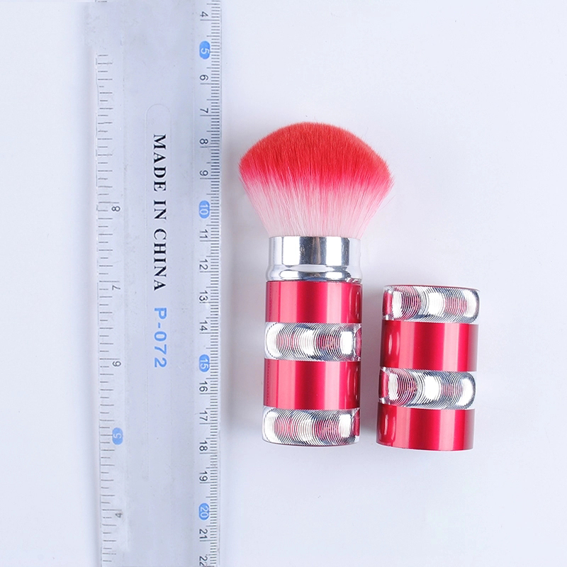 Wood handle fashion face beautify tool retractable short single makeup brush