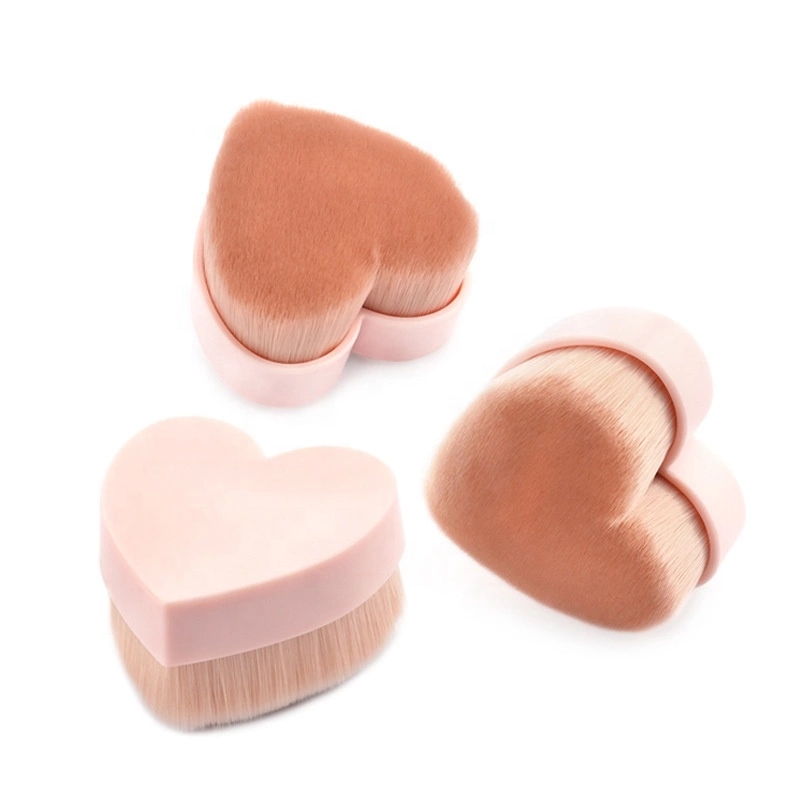 Melason Synthetic Bristle Custom Pink Hair Heart Shape Single Kabuki Makeup Brush