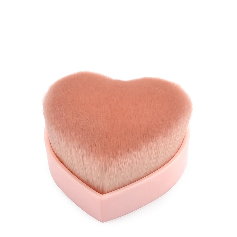 Melason Synthetic Bristle Custom Pink Hair Heart Shape Single Kabuki Makeup Brush