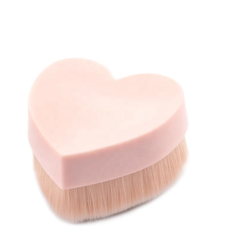 Melason Synthetic Bristle Custom Pink Hair Heart Shape Single Kabuki Makeup Brush