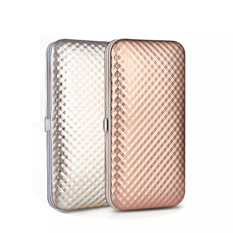 Rose gold Color 12 Pieces Stainless Steel Manicure Set with PU Leather Case