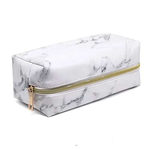 Marble Makeup Bag Organizer Portable Cosmetic Pouch Travel Brush Holder
