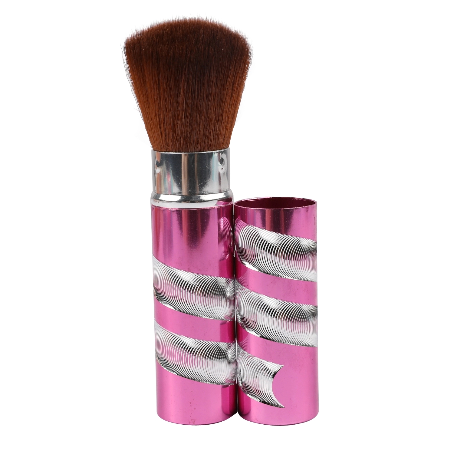 Eco Friendly private label logo plastic Handle Nylon Hair Retractable women kabuki Makeup Brush hot sale