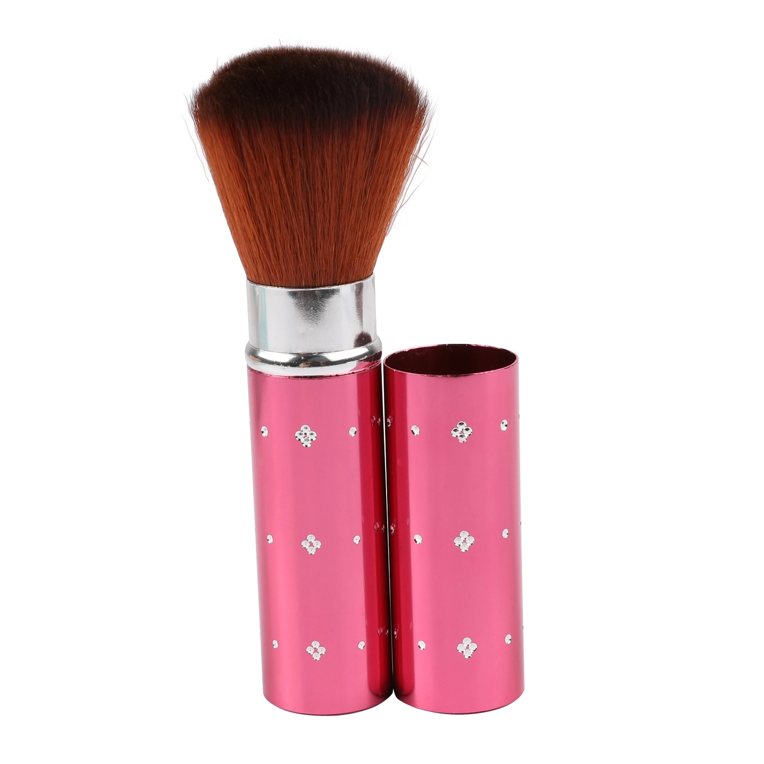 Eco Friendly private label logo plastic Handle Nylon Hair Retractable women kabuki Makeup Brush hot sale