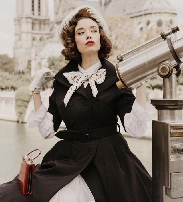 30-year-old woman elegant and charming retro pictorial makeup
