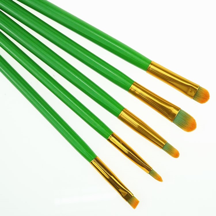Travel case 9pcs unique angle green makeup brushes set