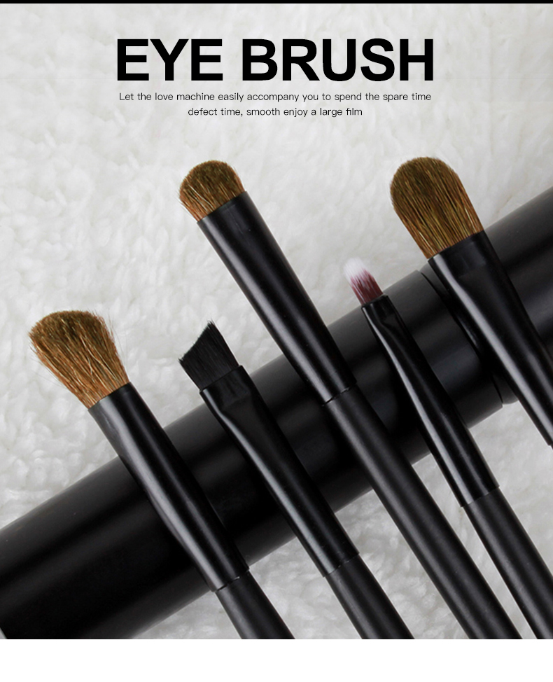 Private label 5pcs portable eyeshadow brush set travel eye makeup brush set For Makeup Tool Kit