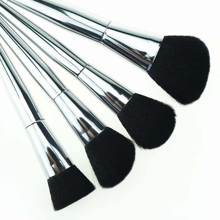 12 Pcs Silver Handle Makeup Brush Set Pointed Metallic Makeup Brush