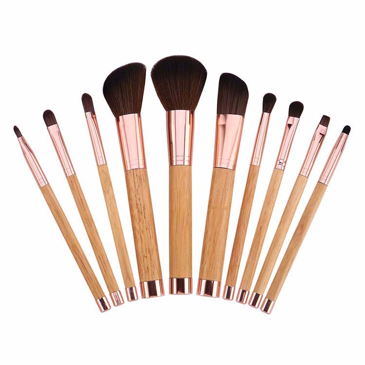 10 pcs Vegan Hair Bamboo Beauty Cosmetics Maquillaje Brushes Makeup Brush
