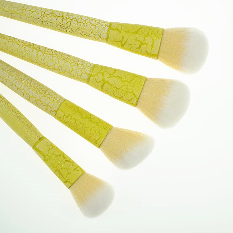 Personalized Lemon Fresh Synthetic Fiber Marble Cosmetic Brush Set Wholesale