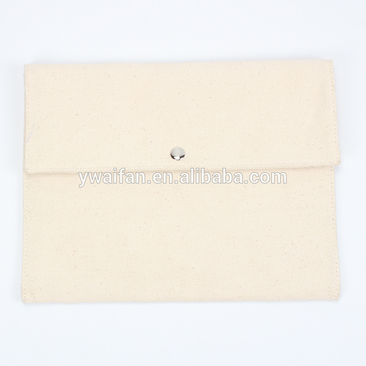 Cotton Large Makeup Bag Pouch Purse Handbag Organizer with Button Canvas Cosmetic Bag