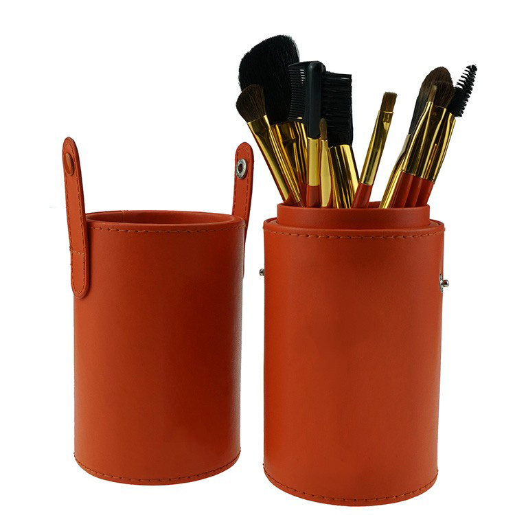 12Pcs Gold Duo Fibre Private Labeling Makeup Brush With Bag