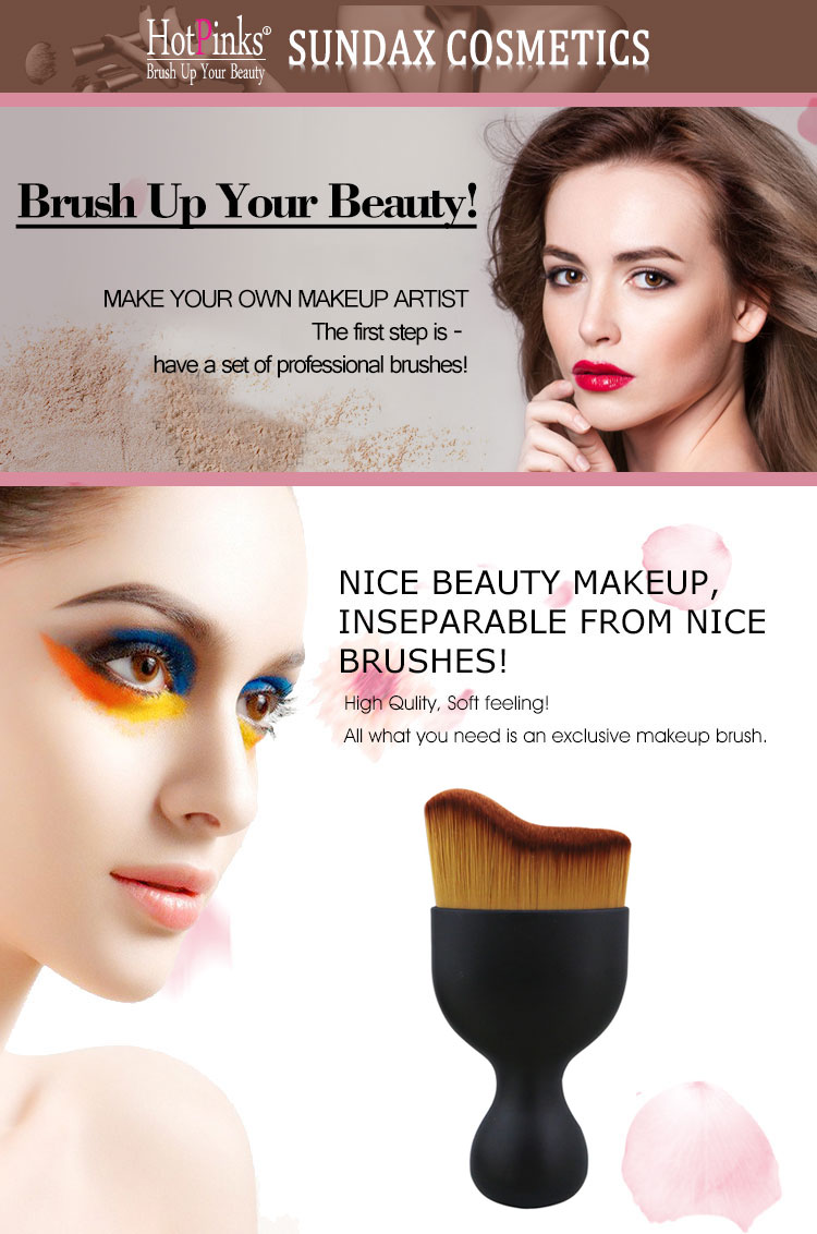 Factory Custom LOGO Goblet Shape Black Single Cosmetics Makeup Foundation Brush