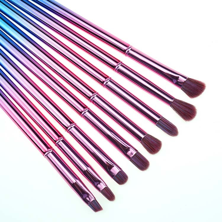 11Pcs Rainbow Makeup Brush Set Wholesale Metallic Makeup Brush