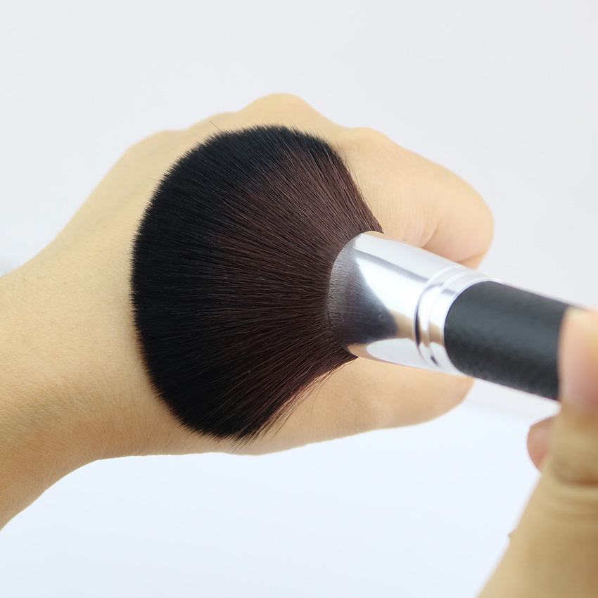 Premium 8Pcs Simulated Aritificial Leather Handle Black Makeup Brush