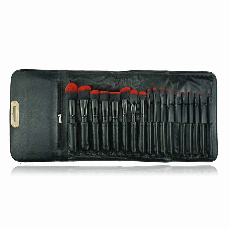 Factory Supply Classic Black &Red Vegan brush Kit Pincel de Maquiagem with Custom Logo