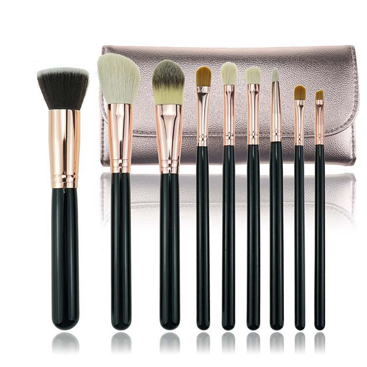 9Pcs New 2019 Trending Product Black Handle Vegan Makeup Brushes