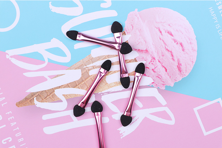 Customized Makeup Sponges Double-side Eyeshadow Sponges Black Disposable Eyeshadow Setting Beauty Product Applicator