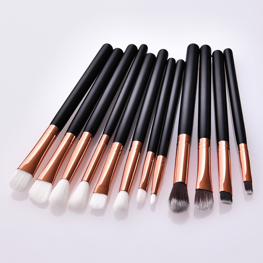 12 PCS private label eyebrow brush custom eyeshadow eye blending brush set