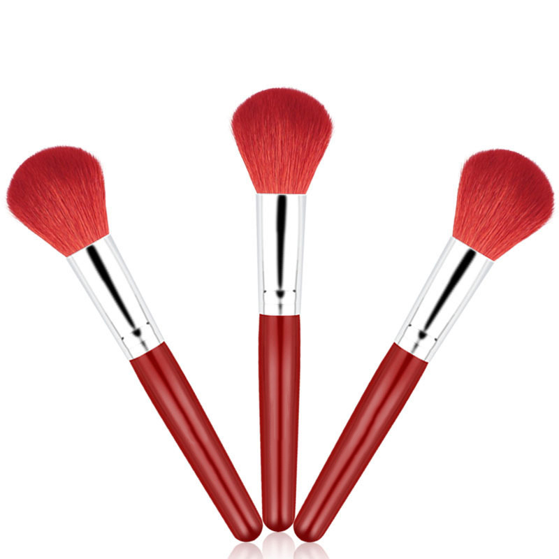 Customized Logo Vegan Cosmetic Brush Beautiful Tool Chrome Powder Brush