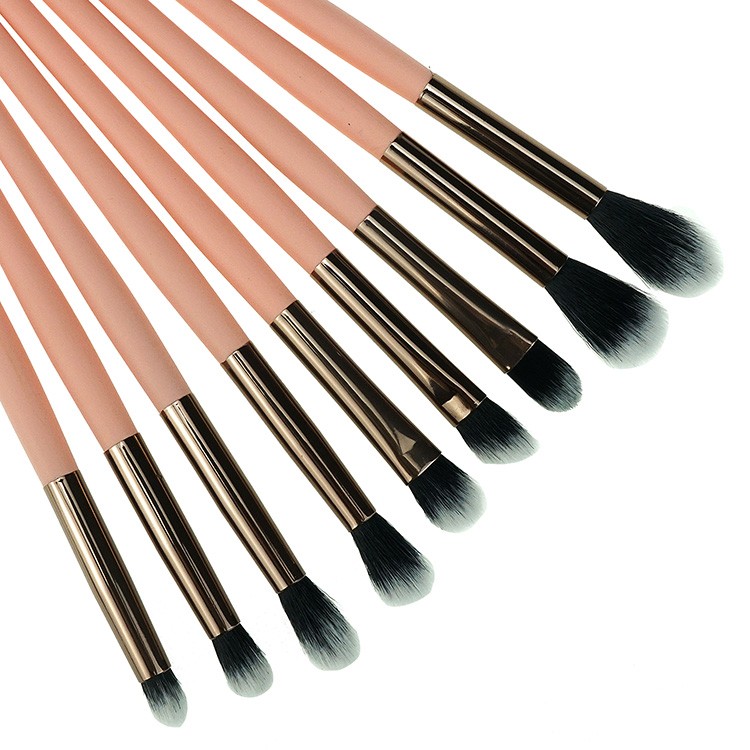 Professional 24pcs rose gold cosmetic brush set with black PU leather makeup holder