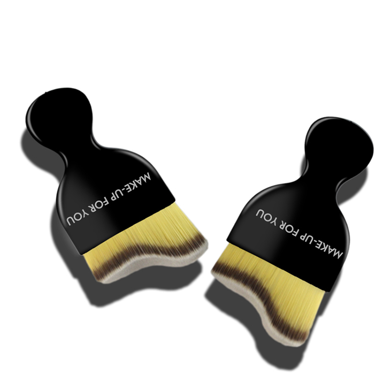 Travel Face Brush makeup brush with plastic cove Curved Korea Makeup Foundation Brush