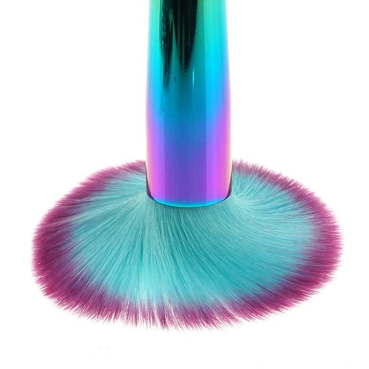 11 Piece Multi Color Electroplating Mental Handle Makeup Brush Kit With Bag