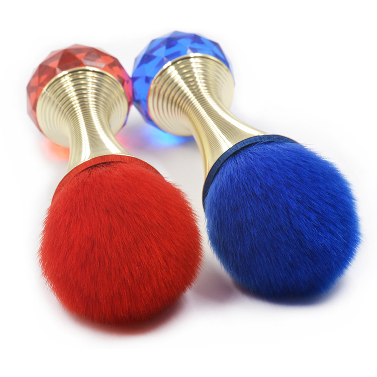 Screw Small Waist Ruby Red Plastic Handle Cosmetic Makeup Loose Powder Brush