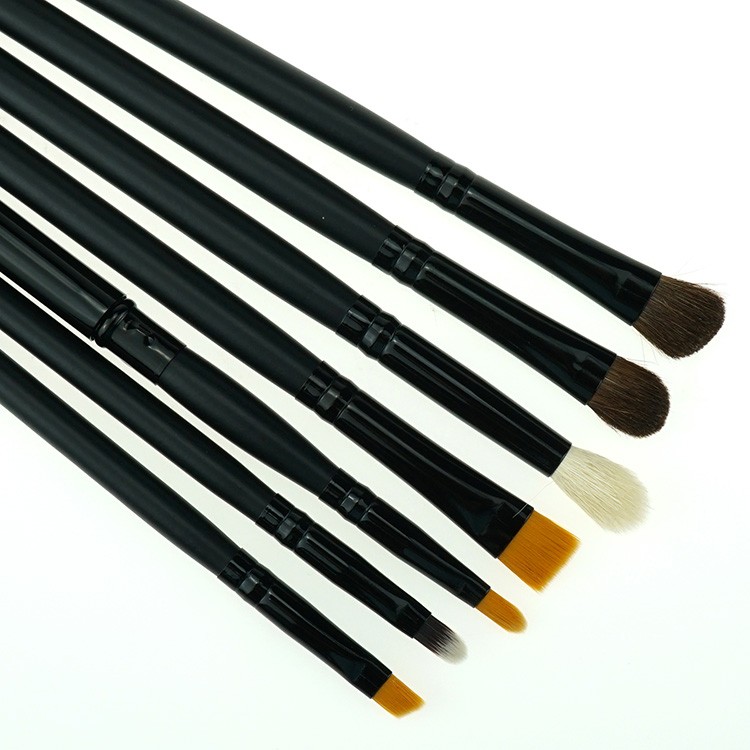 High quality 10pieces synthetic hair black cosmetic brush set with black makeup holder
