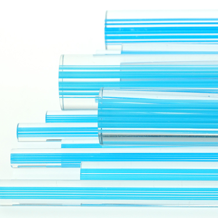 Customized High End Crystal Blue Acrylic Cosmetic Brushes Vegan Fiber