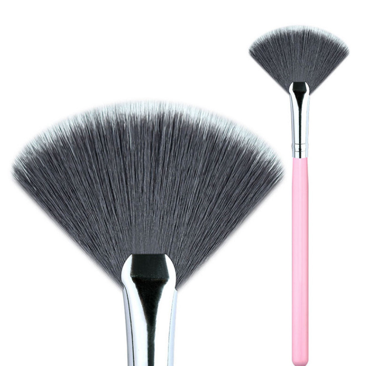 Promotional Cheap 3 Color Disposable Synthetic Fan Brush Small Makeup Brush