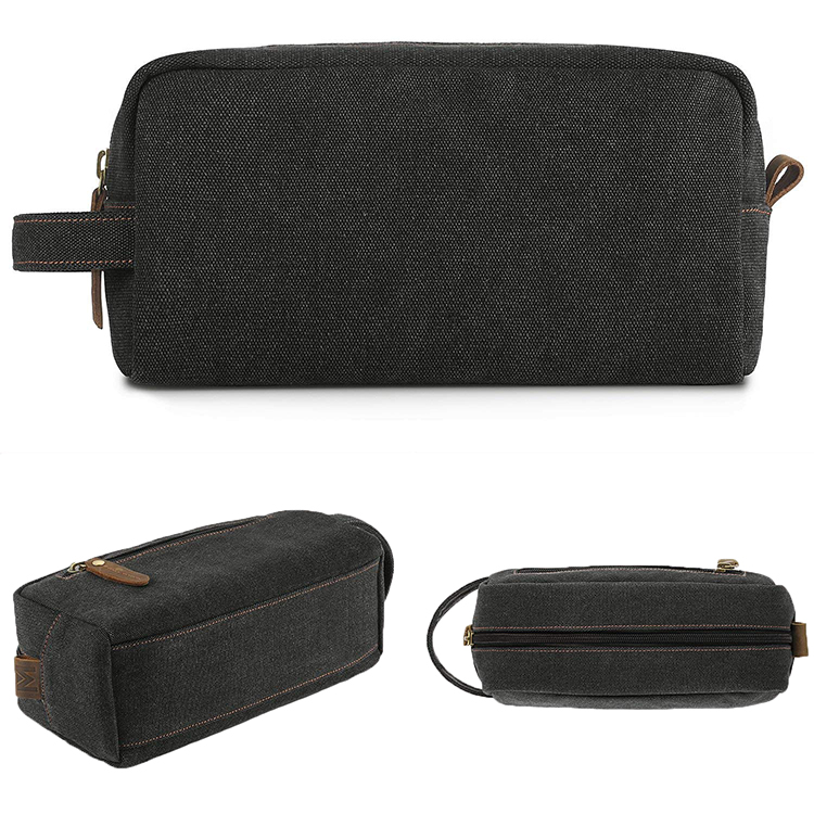 Toiletry Bag Canvas Shaving Kit Dopp Kit Travel Cosmetic Makeup Bag for Men