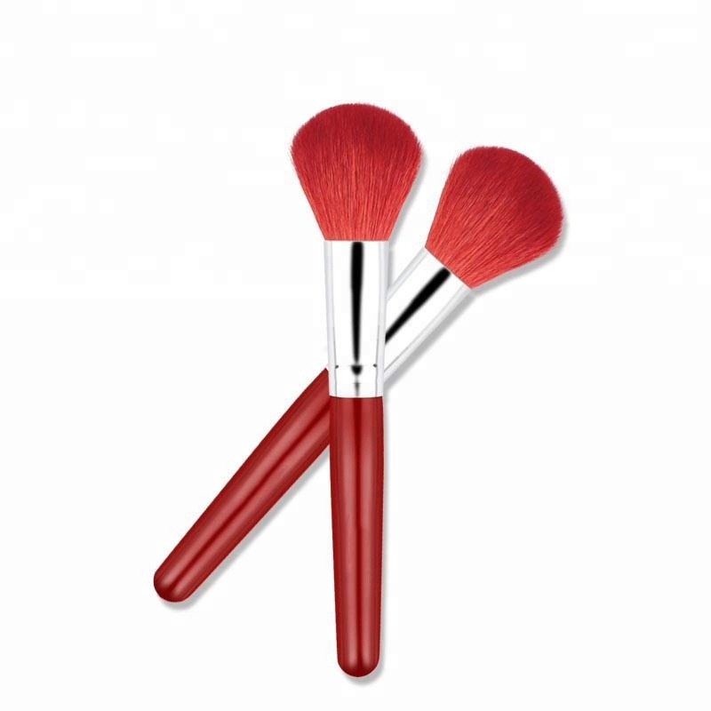 High Quality Red Makeup Face Soft Powder Brush with Synthetic Hair