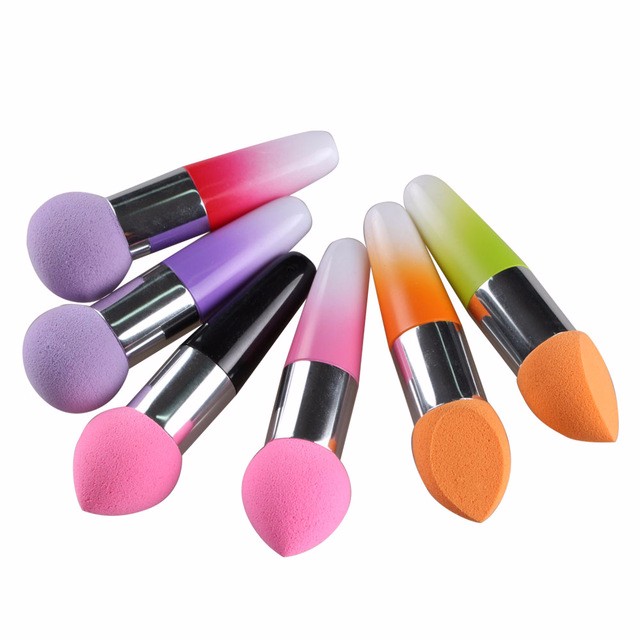 Long Handle Makeup Foundation Sponge Blender Beauty Cosmetic Puff For Flawless Cream Make Up Puff