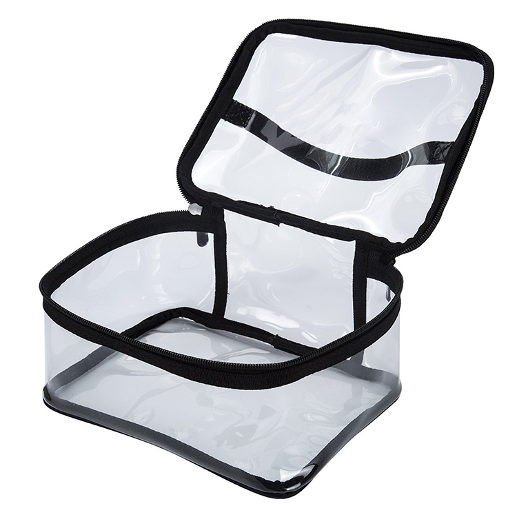 Clear Cosmetic Bag Travel PVC Makeup Bag Train Case Cosmetic Organizer with Top Handle