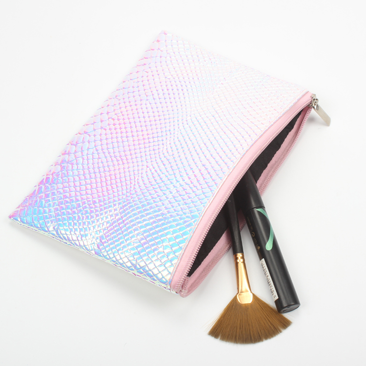 Fish Scale Pattern PVC Glitter Cosmetic Bag Makeup Bag For Woman Makeup Bag
