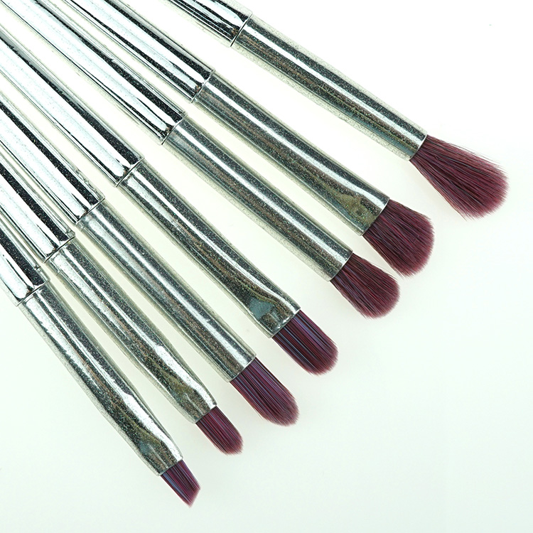 Hot Metallic Look Plastic Handle Glitter Cosmetic Brushes for Makeup