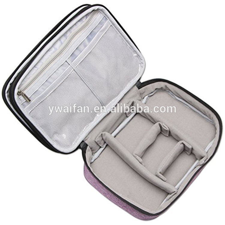 Travel Makeup Brush Case Professional Makeup Train Organizer Bag with Handle Strap for Brushes