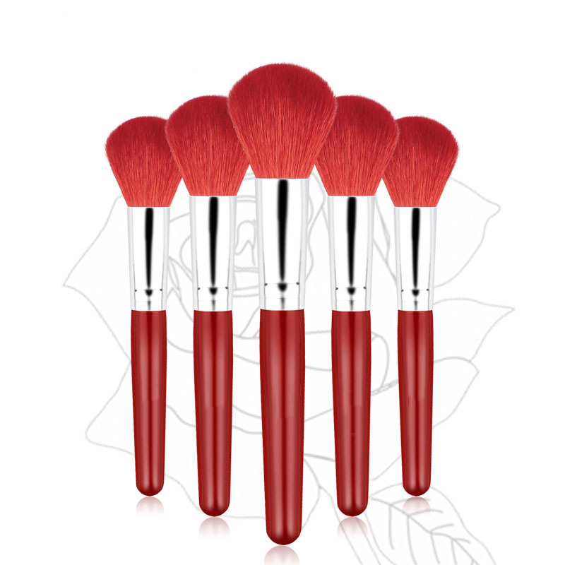 Customized Logo Vegan Cosmetic Brush Beautiful Tool Chrome Powder Brush