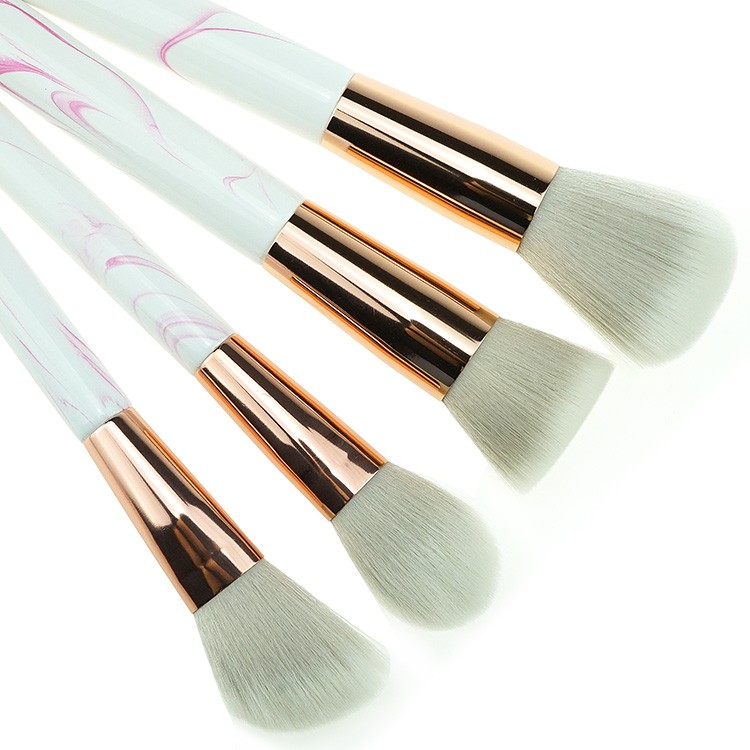 Best quality private label 12pcs marble cosmetics makeup brushes set