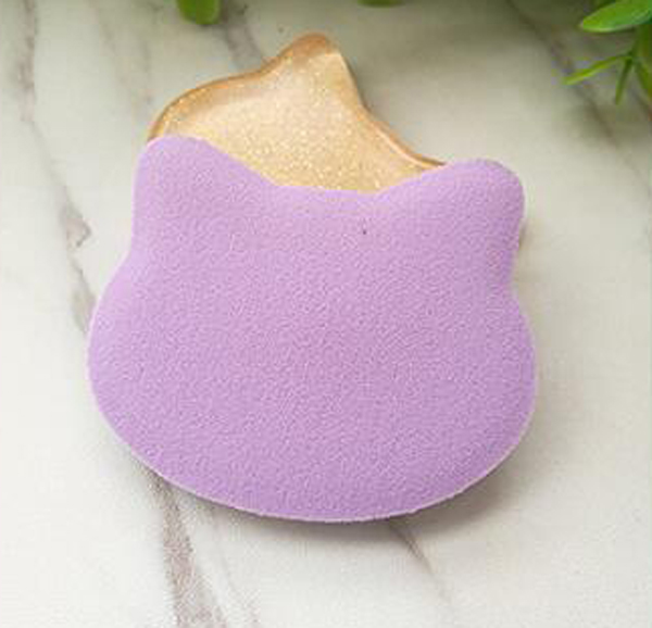 Customized Pink Cat Design Cute PU Makeup Cosmetic Silicone Sponge Puff