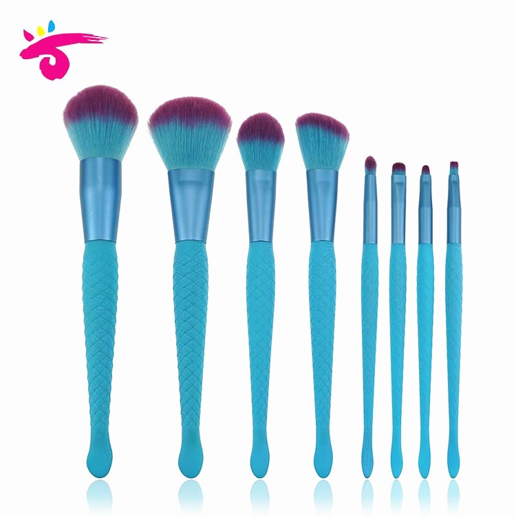 Imported wholesale vegan blue cosmetic maquillaje products makeup brushes makeup
