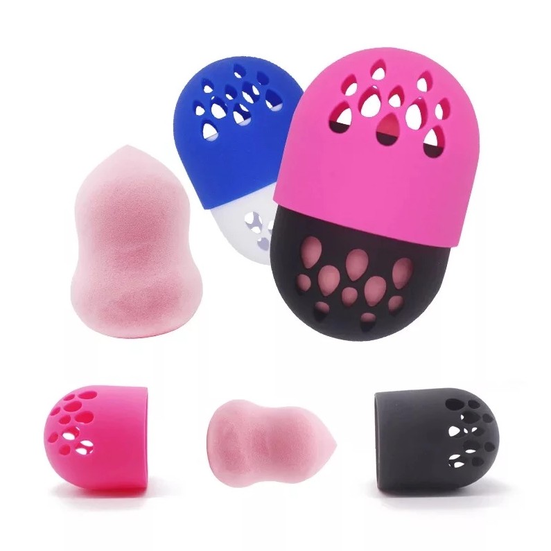 2019 New Portable silicone beauty sponge Hydrophilic Non-Latex Makeup Sponge