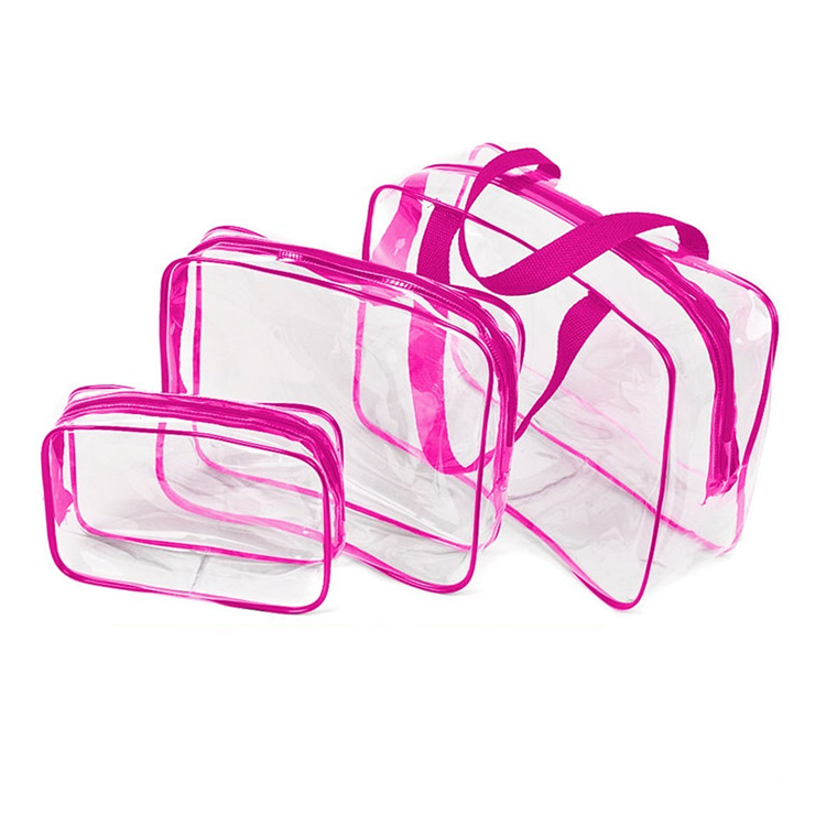 3 pcs Clear makeup Bag Transparent Cosmetic Bag Travel Toiletry Bag