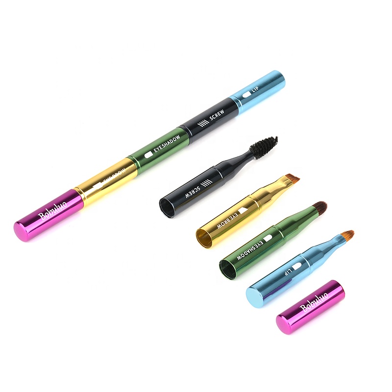 Unique 4 In 1 Metal Makeup Brush For Eye Cosmetic
